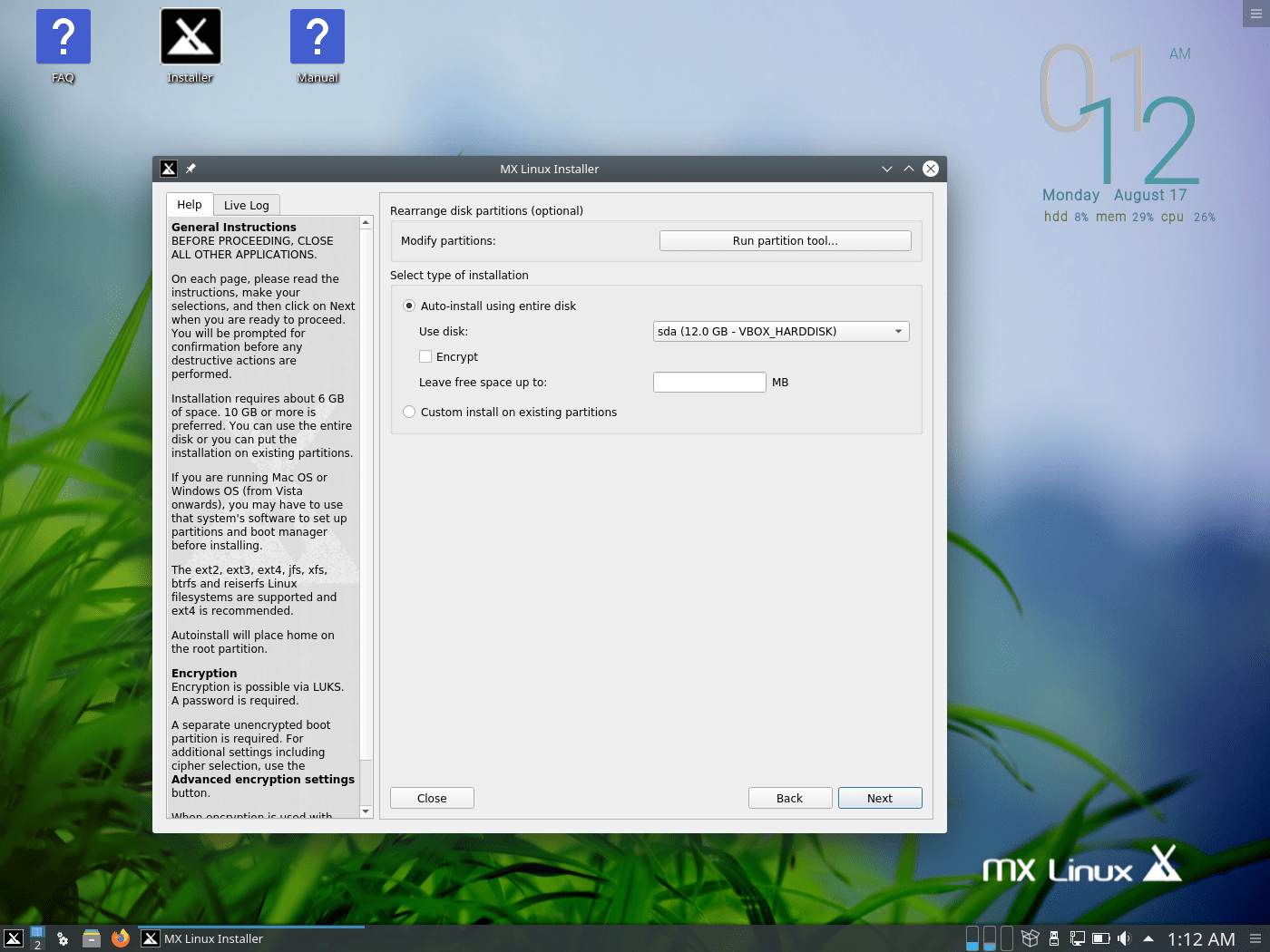 MX Linux 19.2 KDE: Установка