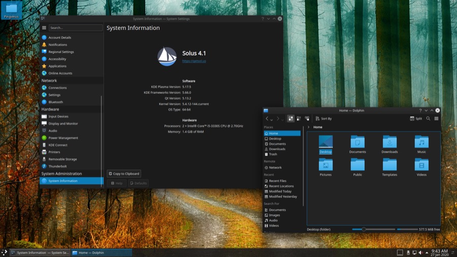 Solus 4.1: KDE Plasma