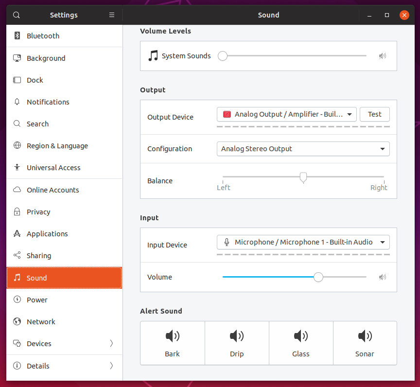 Ubuntu 19.04 Настройки звука