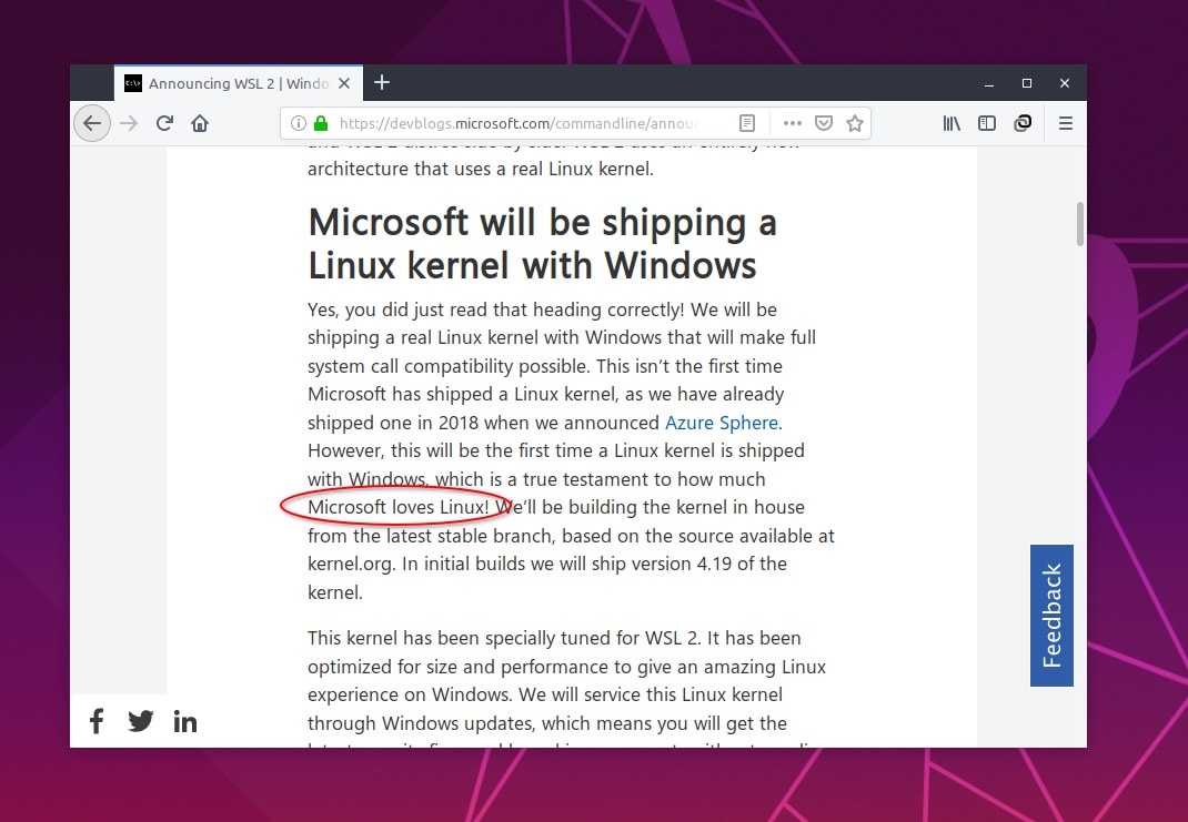 Microsoft любит Linux