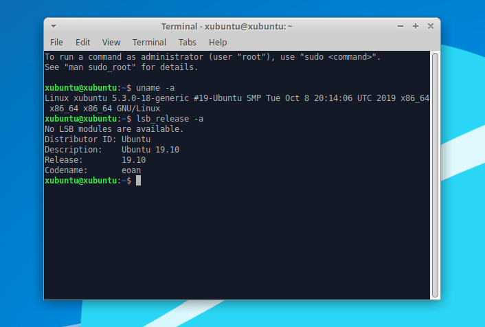 Xubuntu 19.10 Ядро