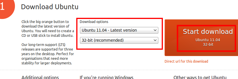 Опции загрузки Ubuntu