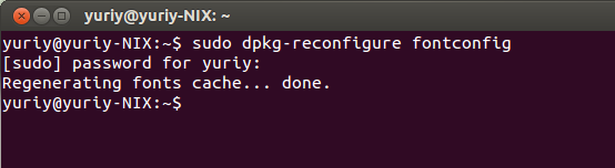 sudo dpkg-reconfigure fontconfig