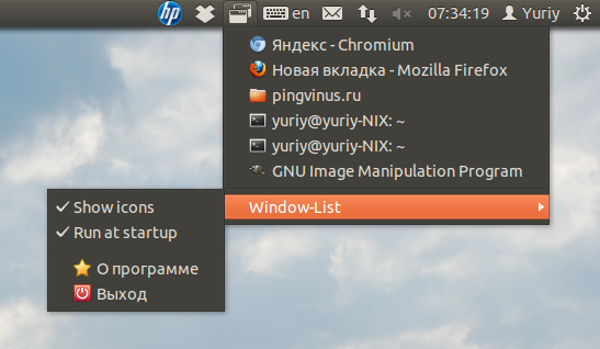 Window-List Ubuntu Unity