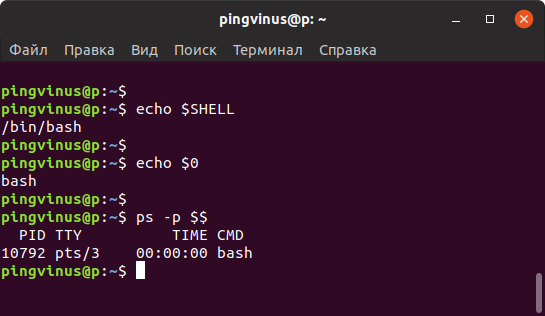 Определить текущую оболочку Shell в Linux